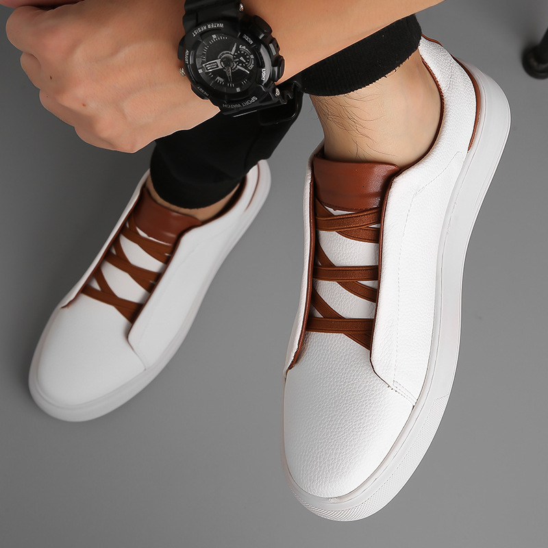 2026 Luxury Comfortable Sports Sneakers Series Low-top White Shoes Waterproof Non-slip Comfortable Versatile Lace-up Men's Slip-on Low-top Style - view 5