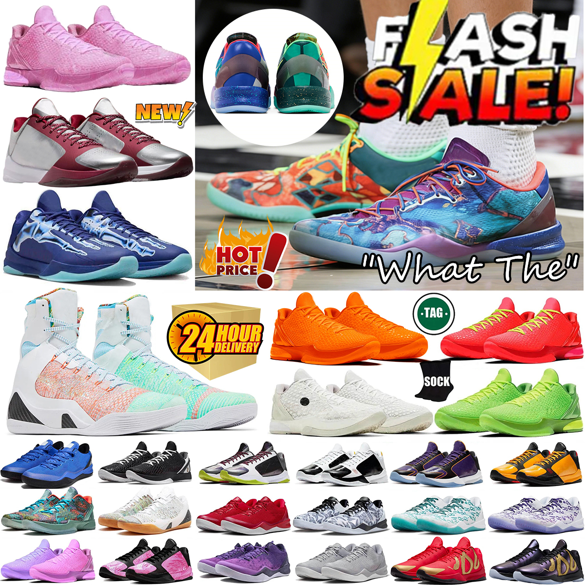 2026 Designer shoes Black Mamba 6s 5s Potro Reverse Grinch Ace Basketball Shoes 8s 9s Mambacita Indiana Fever X-Ray Black Men Women Trainers Outdoors Sports Sneakers