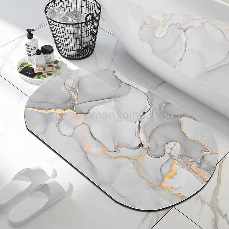 Soft Bathroom Mat Diatomaceous Earth Floor Mats Bathroom Rugs Super Absorbent Toilet Carpet Door Bath Foot Mats Non-slip Shower H260316