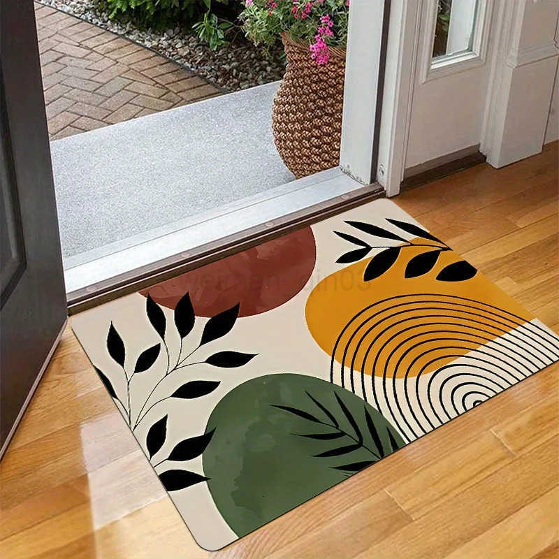 1pc Colorful Mandala Floral Print Non-Slip Entrance Welcome Mat - Durable Polyester Indoor/Outdoor Doormat Kitchen Mat Patio Mat H260316