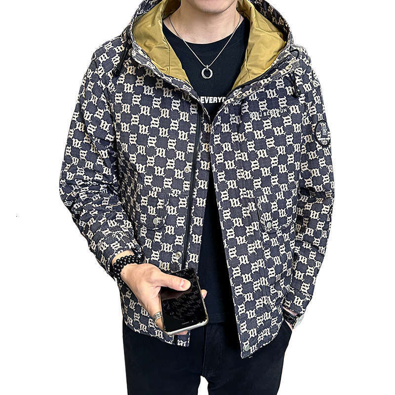 Trendy Brand 2026 Spring New Men's Slightly Loose Letter-Printed Hooded Jacket High-End Printed Casual Coat Luanyun
