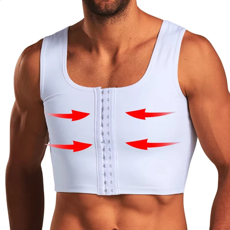 Mens Faja Compression Corset Vest Slimming Undershirt Male Corset Tank Tops Hide Gynecomastia Chest Binder Tank Top 260310
