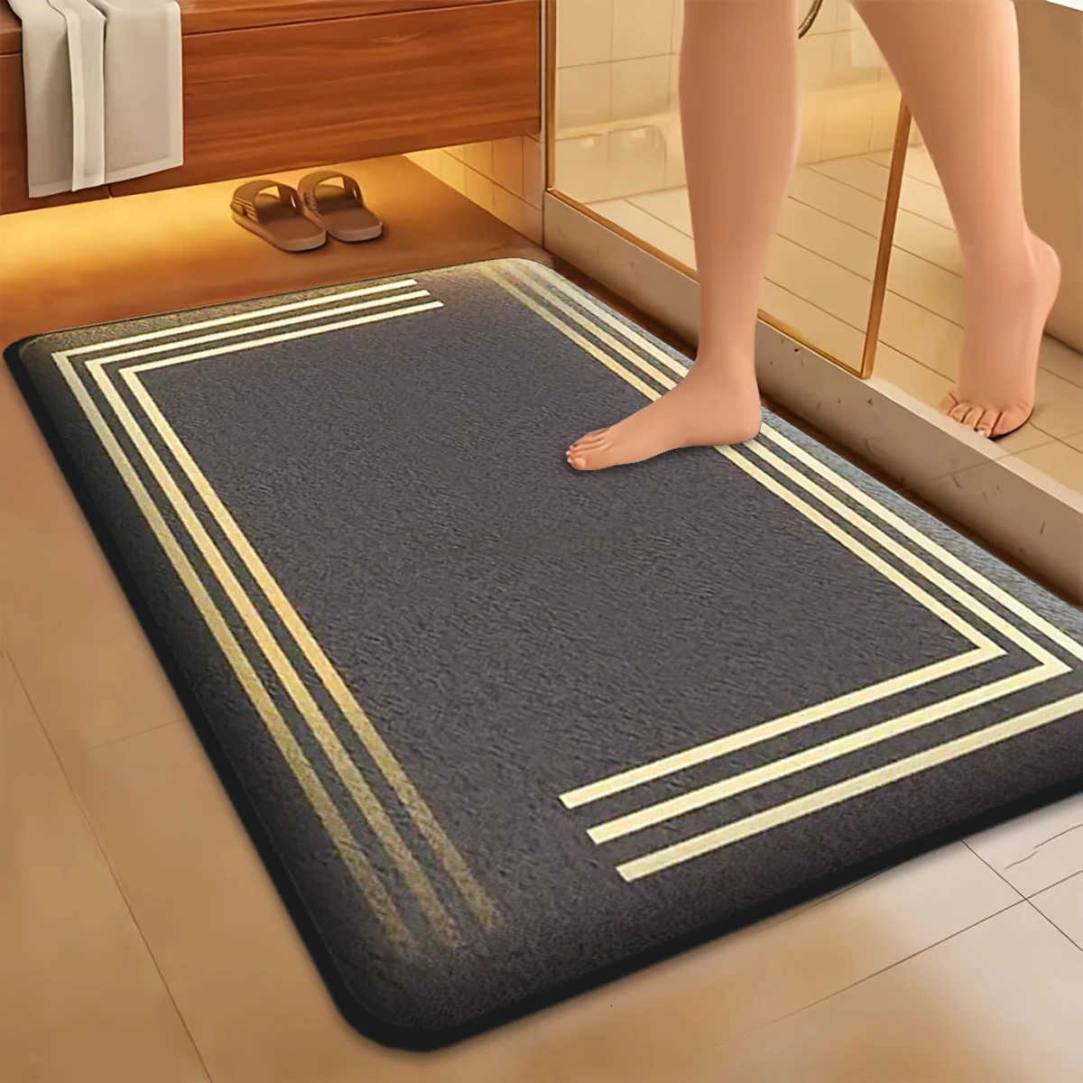 Light luxury thick absorbent bathroom anti-slip mat furry toilet mat shower room foot mat entrance door mat H260316
