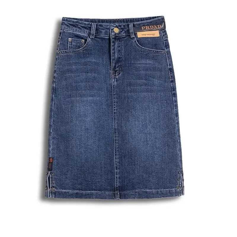 Womens Denim Skirts Spring Summer High-waisted Jeans Skirts Streetwear Female Sexy Sheath Skirts Fashion Split Retro Skirts M260316