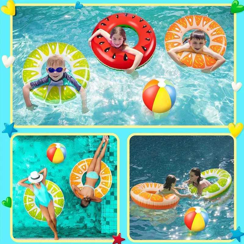 1Pcs Inflatable Fruit Swimming Ring Summer Watermelon Swim Circle Floating Ring Pool Beach Birthday Wedding Party Decor Supplies M260316