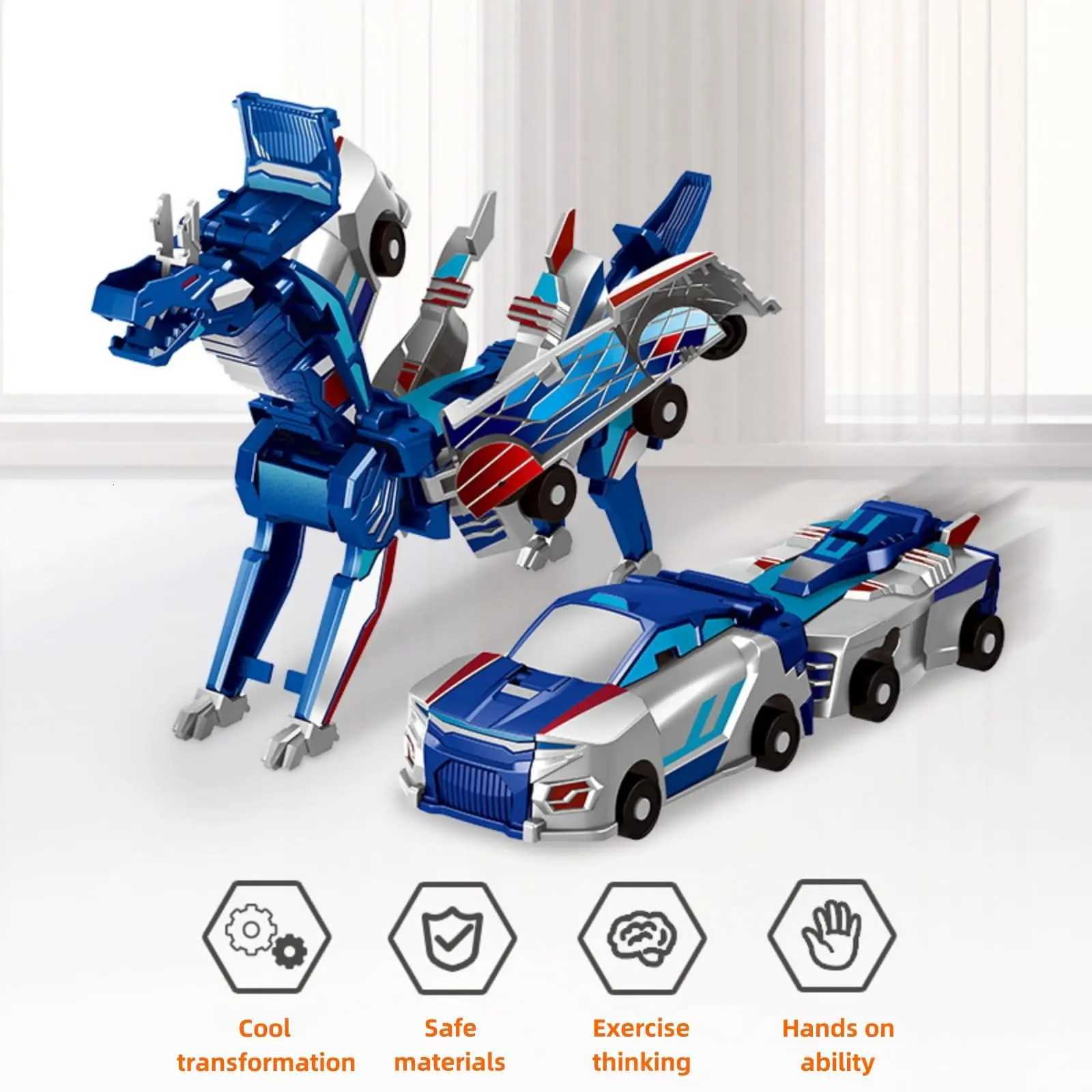 Ultimate Unicorn 2-in-1 Magnetic Car Toy Transforming Robot for Kids Inertial Sliding Racing Car Impact Deformation DIY Toy Y260316