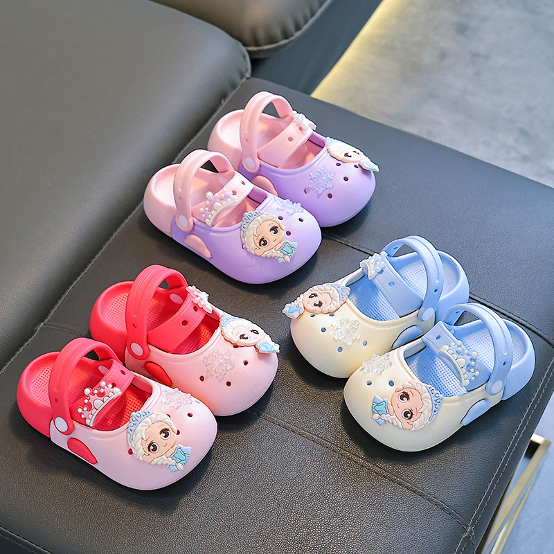 Children's EVA Clogs Cute Snow Decor Non-slip Sole Kids Outdoor Beach Pool Slippers Summer Casual Sandals Breathable Garden Shoes Free shipping