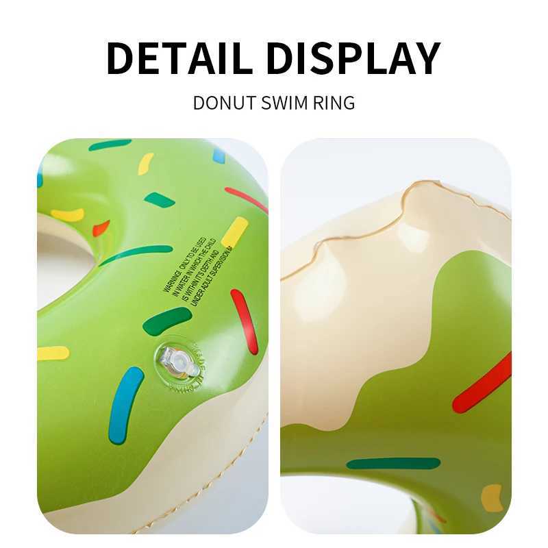 Inflatable Donut Swimming Ring Giant Pool Float Toy Swimming Pool Float Bathing Pool Toy Party Decoration Bar Coasters M260316