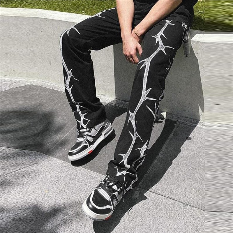 2025 Ins-style autumn new model Harajuku dark street style lightning casual pants 230214