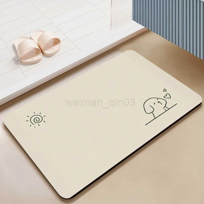 VIKAMA minimalist cartoon cat bathroom carpet absorbent anti slip quick drying foot pad bathroom entrance door mat H260316