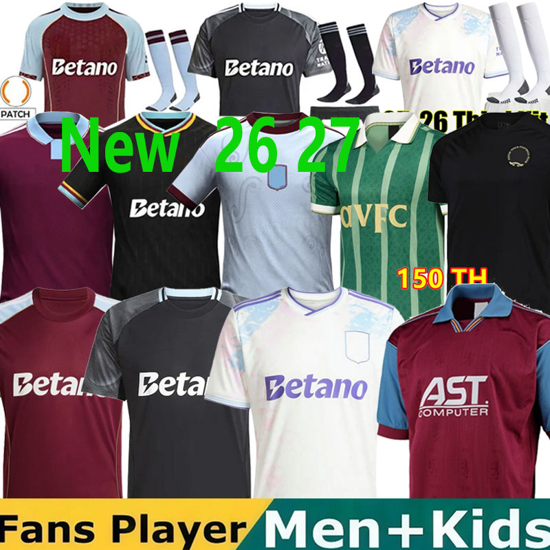 16-4XL Mens top 26 27 Aston goalkeeper BAILEY MALEN soccer jersey home away third 2026 27 villa McGINN ONANA WATKINS KONSA MARTINEZ Men kids kit football shirt set