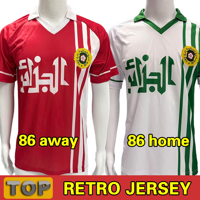 1986 Algeria 86 Mens Retro Soccer Jerseys Home Away Vintage Football Shirts Short Sleeve Uniforms