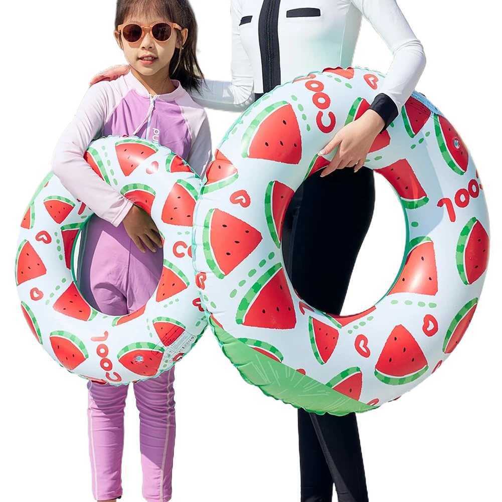 2Pcs Watermelon Pattern Inflatable Swim Ring Pool Floating Rings Leakproof Swimming Rings Floaties Swim Float Tube Pool Accessor M260316