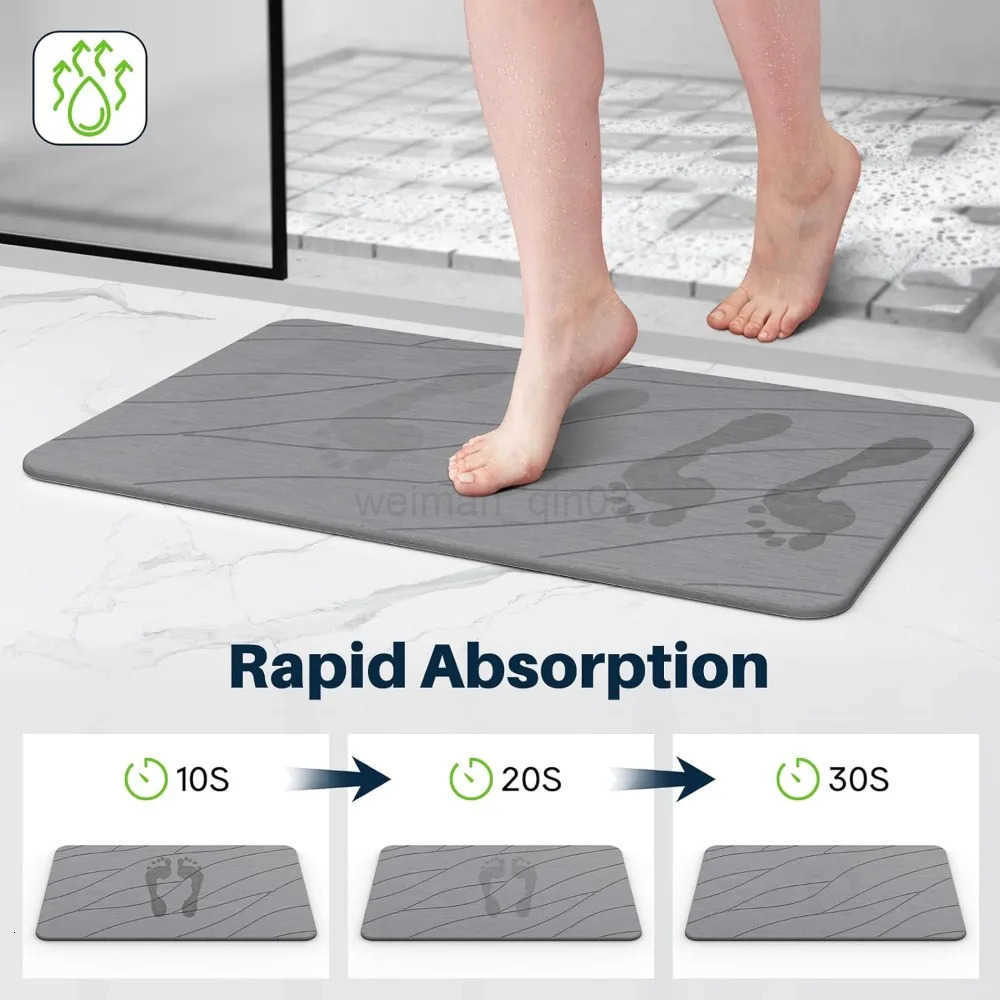 Quick Drying Stone Bath Mat Diatomaceous Bathroom Mats Non Slip Stone Quick Dry Diatomaceous Earth Bath Mat Super Absorbent D H260316