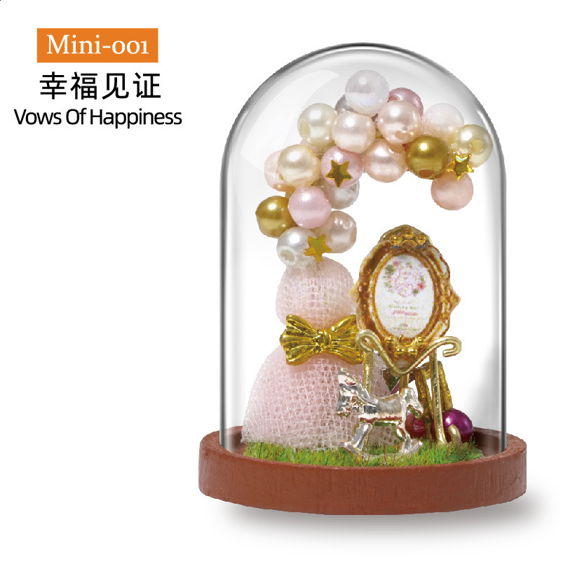 Cutebee DIY House Wooden Doll Houses Miniature Dollhouse Furniture Kit with LED Toys for Children Christmas Gift Mini House 201217