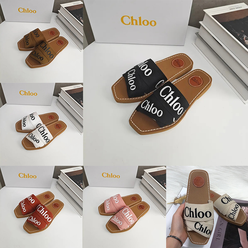Designer Letter Slides Slippers For Women Woody Mule Sandal Shoes Casual Flip Flops Thick Bottom Sandals Slipper Summer Cross Flat Womens Indoor Outdoor Sliders