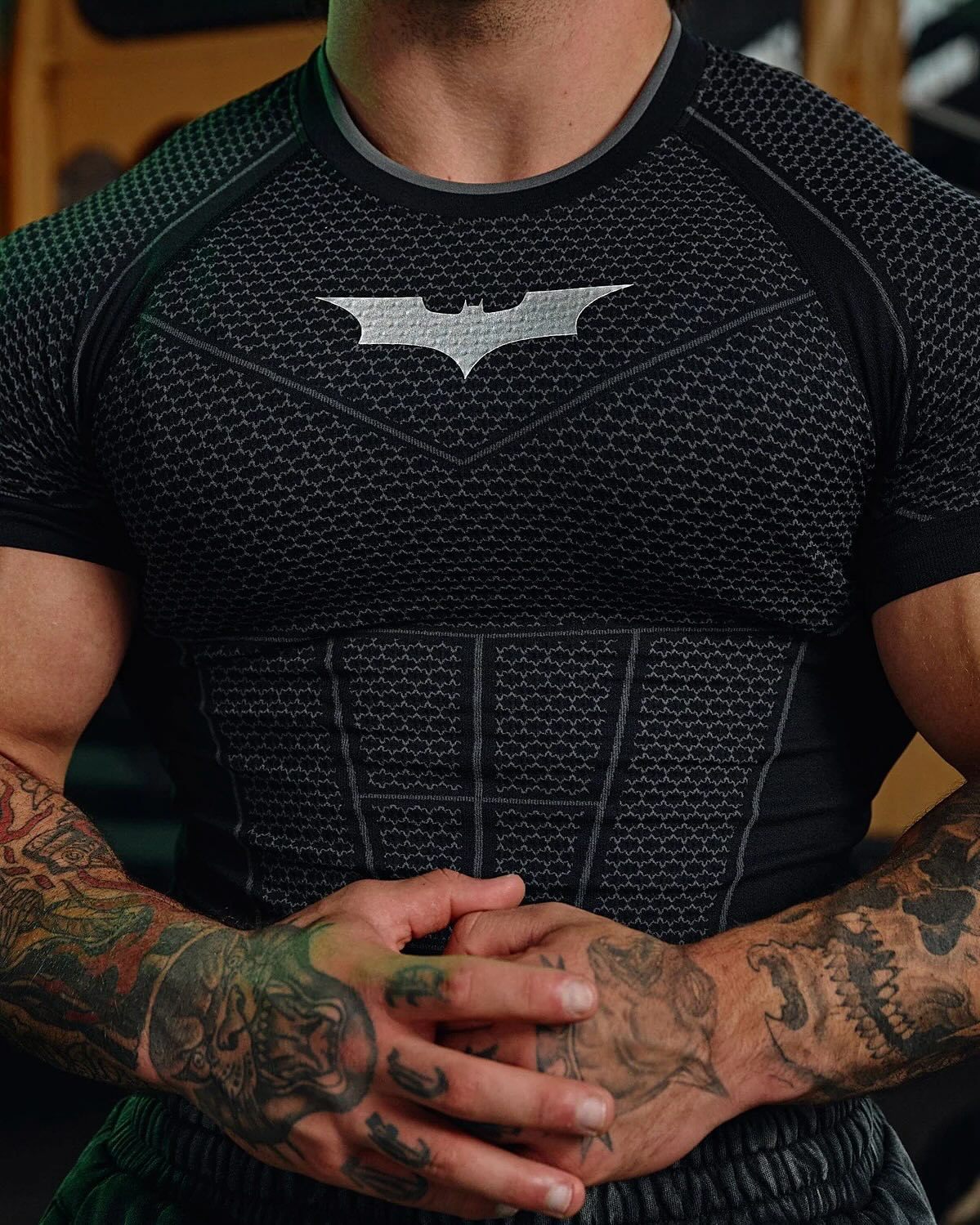 2026 GYM Batman gym set Mens T-Shirts YONGLA American fashion brand high street sweatpants Jogger Training gym sports fitness casual straight leg slacks