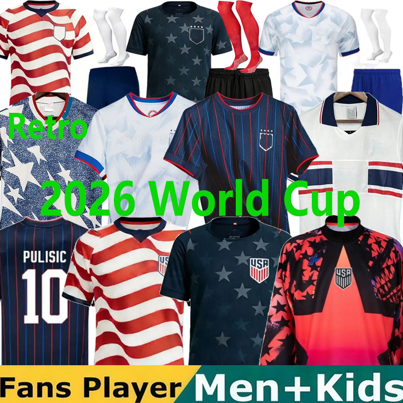 USAS 2026 World Cup PULISIC MCKENNIE Football Jersey ERTZ ALTIDORE PRESS WOOD MORGAN LLOYD 2026 27 America Football Shirt United States Camisetas USA USMNT