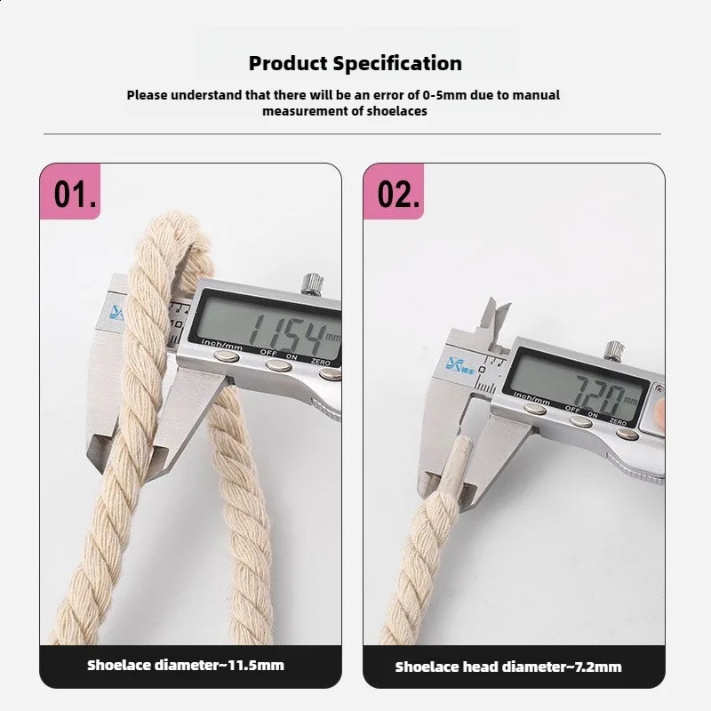 2PCS 10mm Width Round Linen Shoelaces for Sneakers Suitable Board Shoes Canvas AF1AJ Shoe Rope Sport Shoelace Decoration 100cm 260313