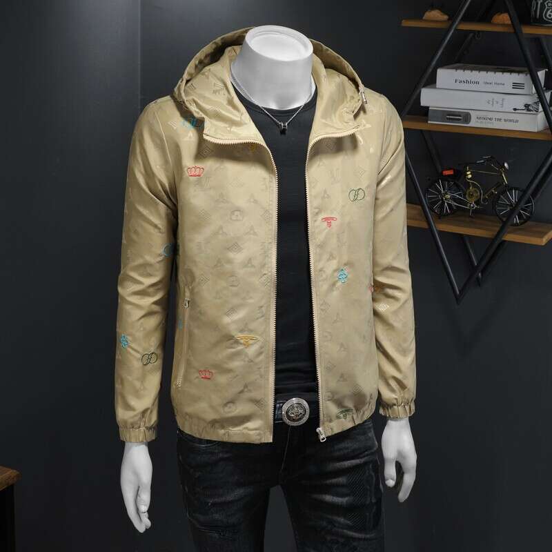 Spring New Fashion Personalized Printed Hooded Jacket Men Trendy Brand Casual Plus Size Slim Fit Coat For Men Luanyun