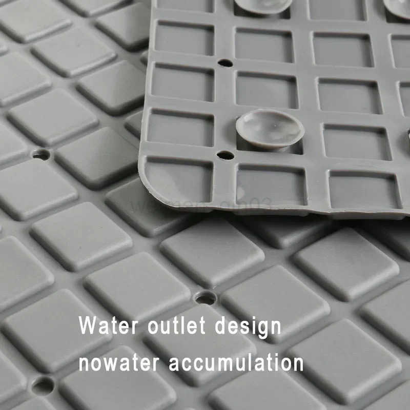 Premium PVC Bath Mat 1pc Non-Slip with Suction Cups And Drain Holes 279x157inch/71x40cm Safe Shower Bathroom Mat Easy to Use H260316