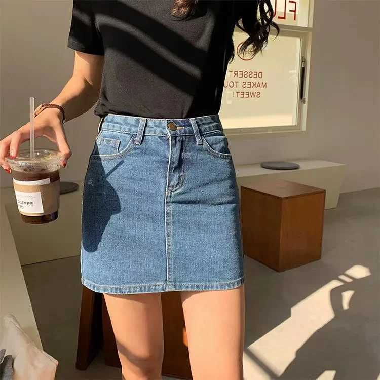 Skirts Women Denim Straight High Waist Casual Sexy s Slim Mini Lovely Basic Vintage Students Ulzzang Chic Streetwear Newest M260316