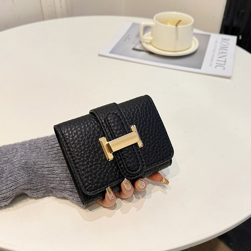 Ladies' long wallet, large-capacity multi-card wallet, vintage short wallet, multi-functional coin purse, luxurious short printed credit card hol