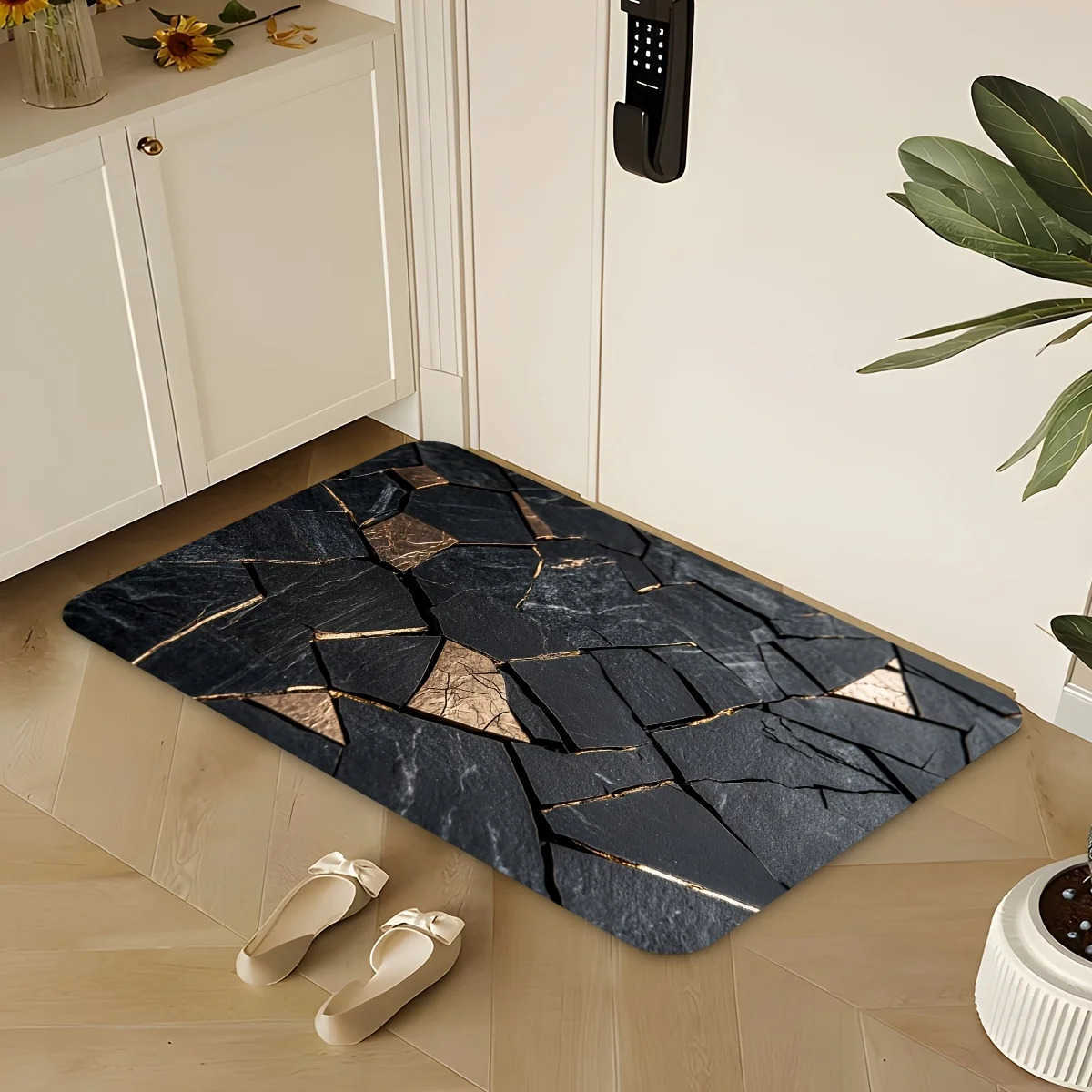 VIKAMA Luxury Marble Diatom Mud Carpet Anti Slip Machine Washroom Mat Bathroom Entrance Shower Room Carpet Home Decor H260316