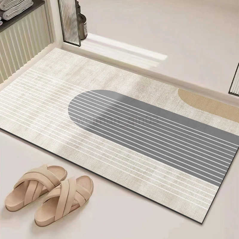 Minimally modern bathroom floor mat absorbent anti slip bathroom door diatomaceous earth quick drying shower floor mat H260316