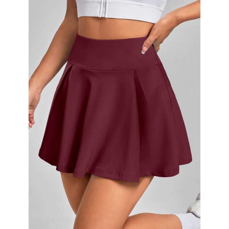 Womens Half-Body Skirt Summer Holiday Style Solid Colour Pleated Skirt High Waist Knitted Milk Silk Fabric Half Body Skirt M260316