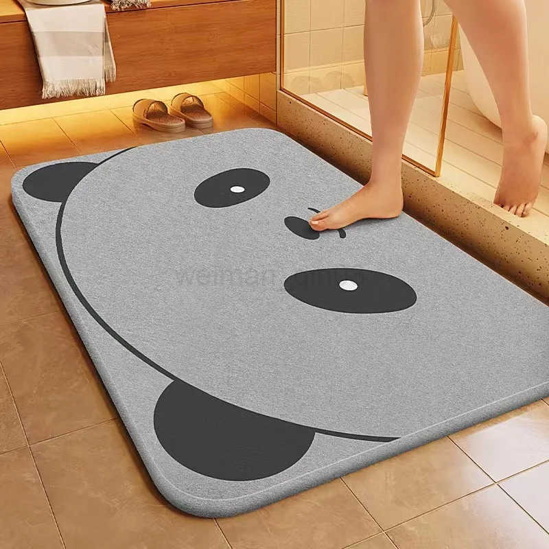 VIKAMA Cute Cat Bathroom Carpet Absorbent Anti slip Quick drying Foot Mat Toilet Door Entry Simple Floor Mat H260316