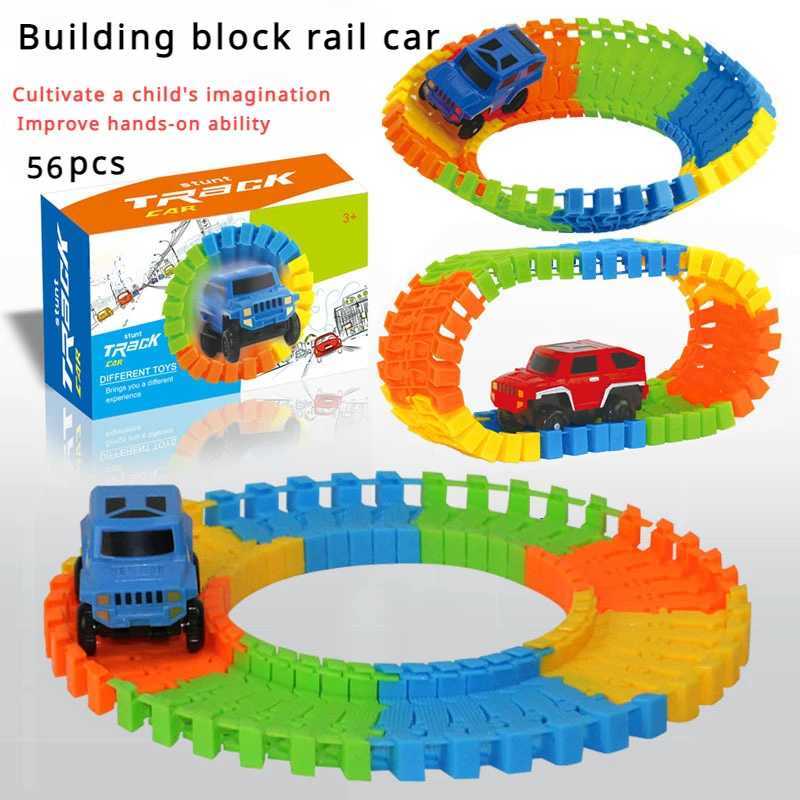 Boys Holiday Gift Electric Flash Track Car High Speed DIY Assembly Building Block Track Children Education Toy Y260316