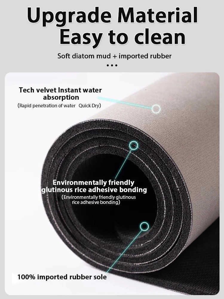 Soft Bathroom Mat Diatomaceous Earth Floor Mats Bathroom Rugs Super Absorbent Toilet Carpet Door Bath Foot Mats Non-slip Shower H260316