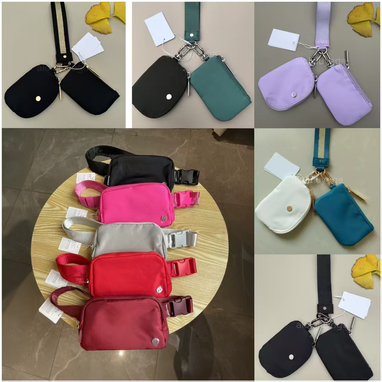 1u1uwomen Yoga wristlet clutch keychain yoga bag gym mini Designer purse with detachable zipper wrap around wrist guard wallet portable lemonitys coin bags