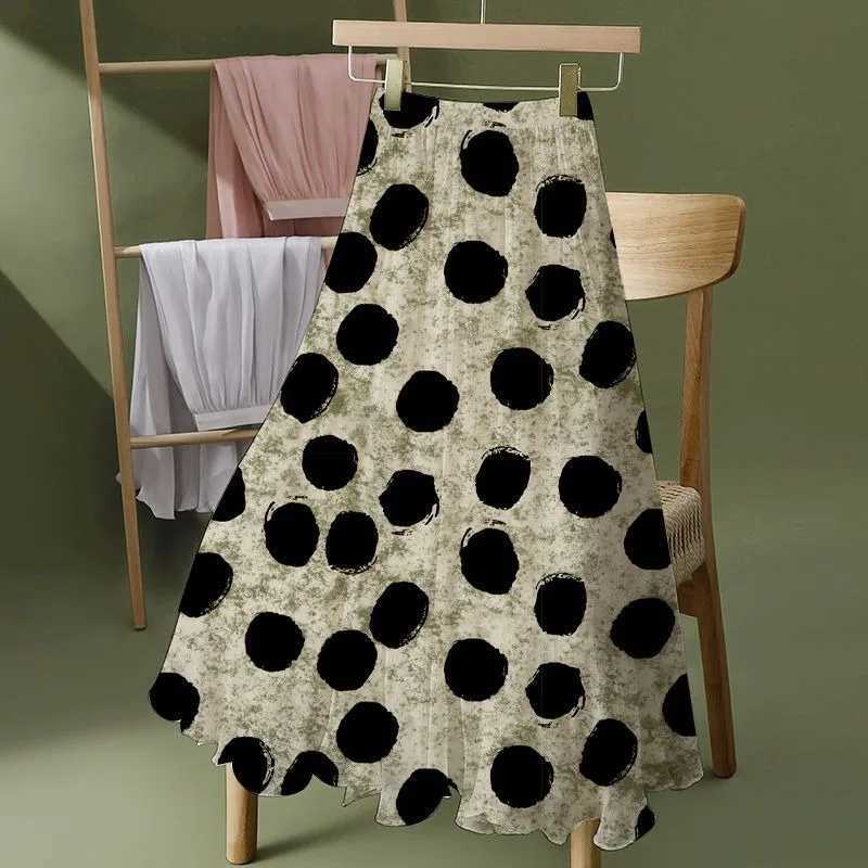 Women Floral Simplicity Trend Summer New Style Elastic Waist Ladies A-line Skirt Large Size Long Skirt Party Prom Dresses M260316