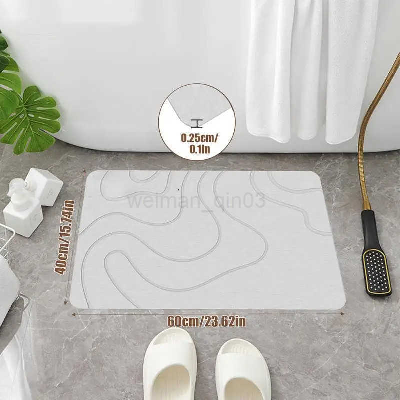 1pcs Indoor Diatomite Stone Bath Mat Diatom Mud Soft Mat Water Absorption Quick Drying Diatomite Stone Shower Mat Entryway Rugs H260316