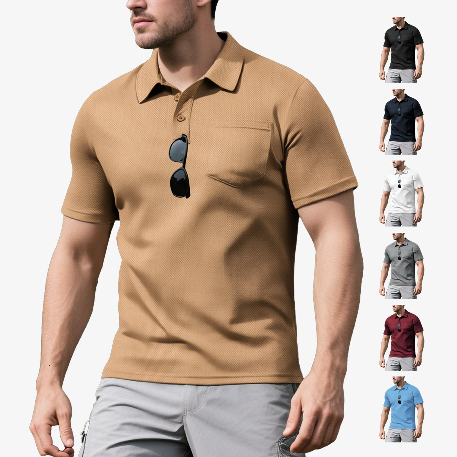 New Designer T-shirt Men's Loose Trendy Short Sleeve Polo Shirt Polo Sports Designer Hoodie Casual Tactical Short Sleeve