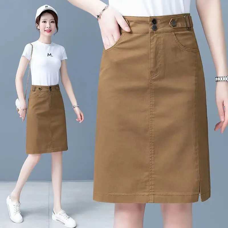 Short for Women New Spring Summer Skirts for Women High Waist Slimming Hip Fashion Versatile A-line One-step M260316