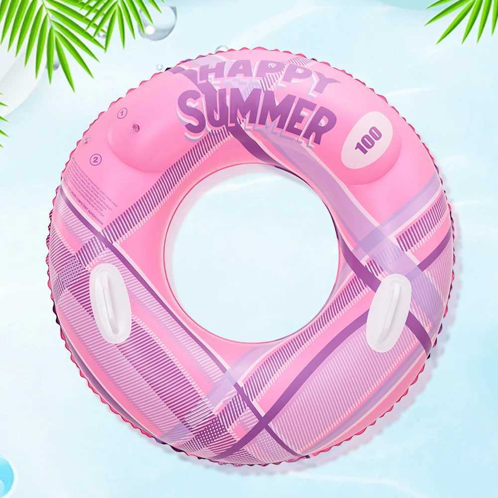 Inflatable Swim Ring Pool Floating Rings Leakproof with Handle Swimming Rings Floaties Swim Float Tube for Pool Beach M260316