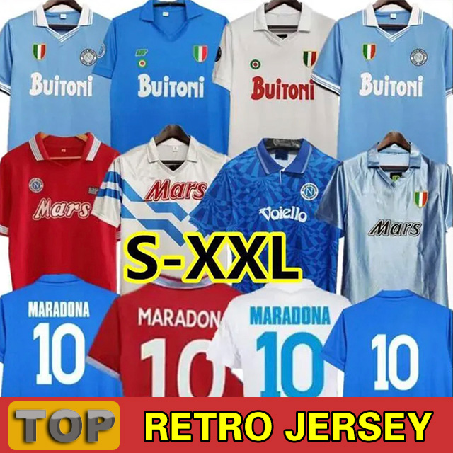 87 88 Napoli Retro Soccer Jerseys Maradona vintage 89 91 93 1986 1987 1988 1999 Coppa Italia Naples classic Football shirts