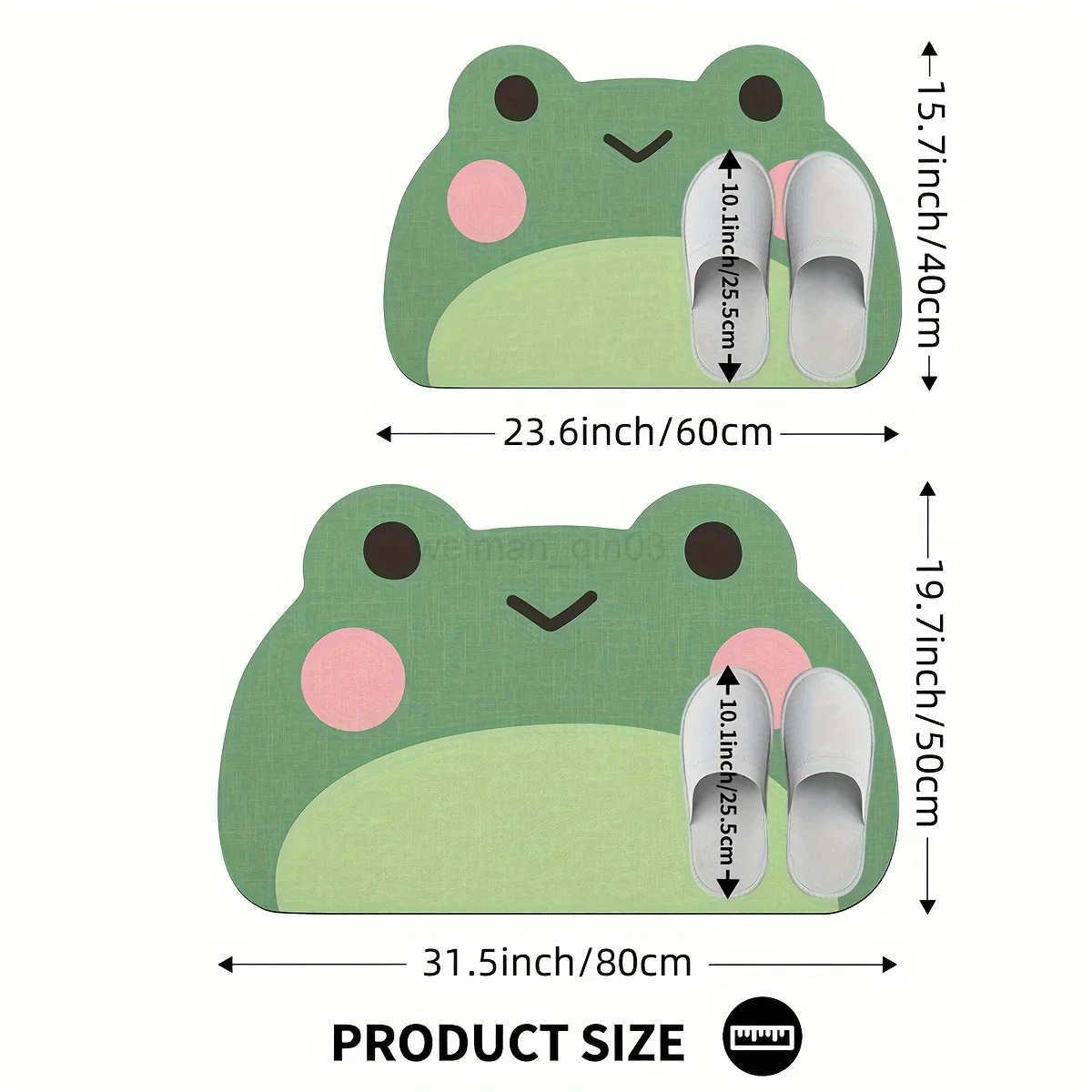 VIKAMA Cute Frog Pattern Bathroom Floor Mat Bathroom Shower Room Water Absorption Anti slip Carpet Home Decoration H260316