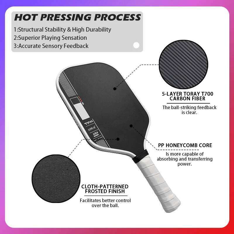 Perseus IV Paddle Ben Johns GEN 4 TFP Foam Core T700 Carbon Fiber Pickleball Rackets Increases Spin & Power 26Y0316