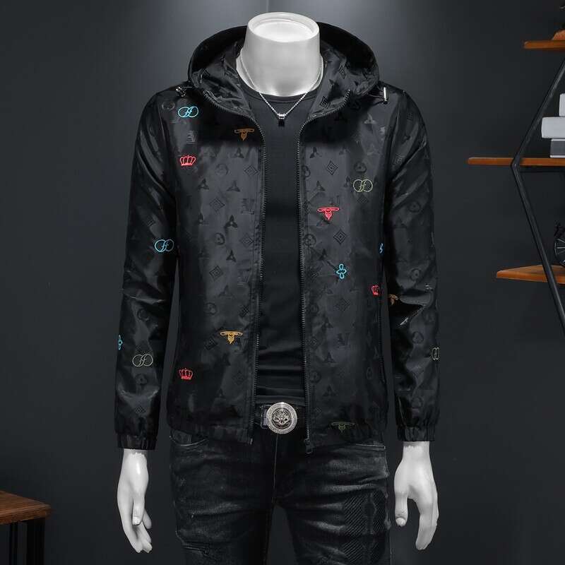 Spring New Fashion Personalized Printed Hooded Jacket Men Trendy Brand Casual Plus Size Slim Fit Coat For Men Luanyun