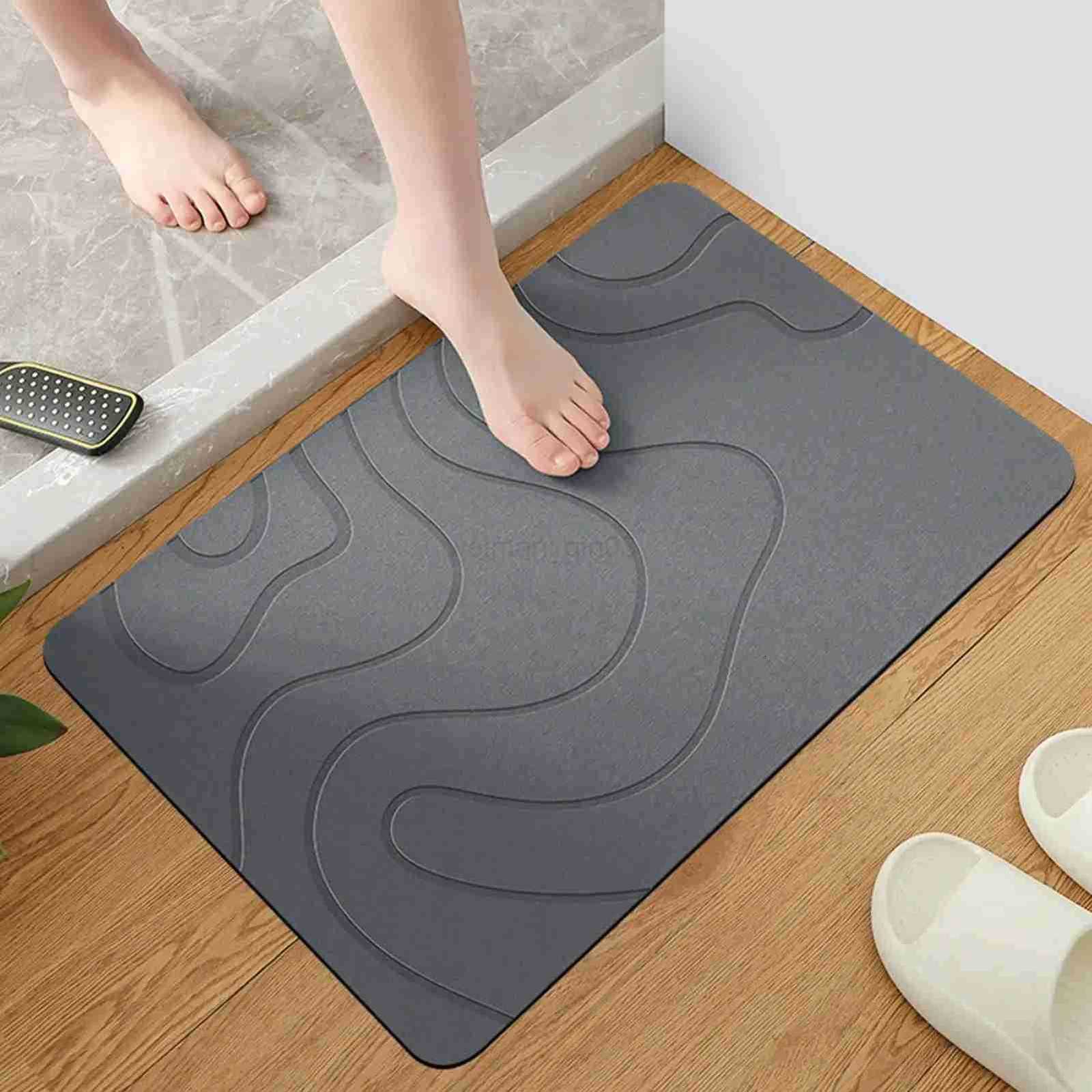 Quick Drying Stone Bath Mat Diatomaceous Bathroom Mats Non Slip Stone Quick Dry Diatomaceous Earth Bath Ma For Front Door H260316