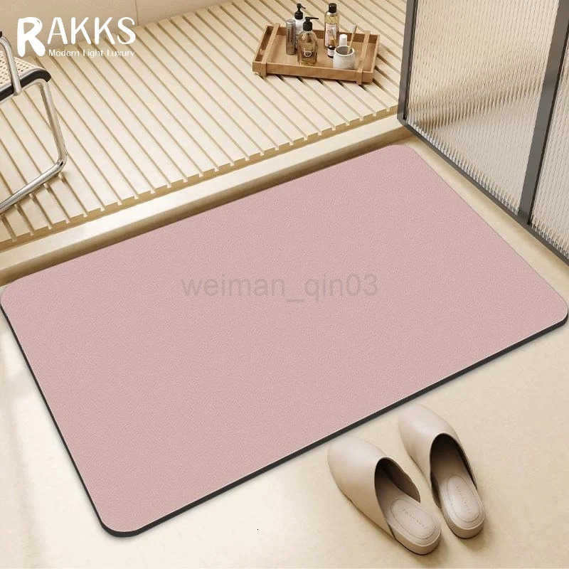 RAKKS 3D Pattern Diatomite Bath Mat Super Absorbent Quick Dry Bathroom Rug Non-Slip Bathtub Pad Anti-Slip Floor Mat Home Carpet H260316