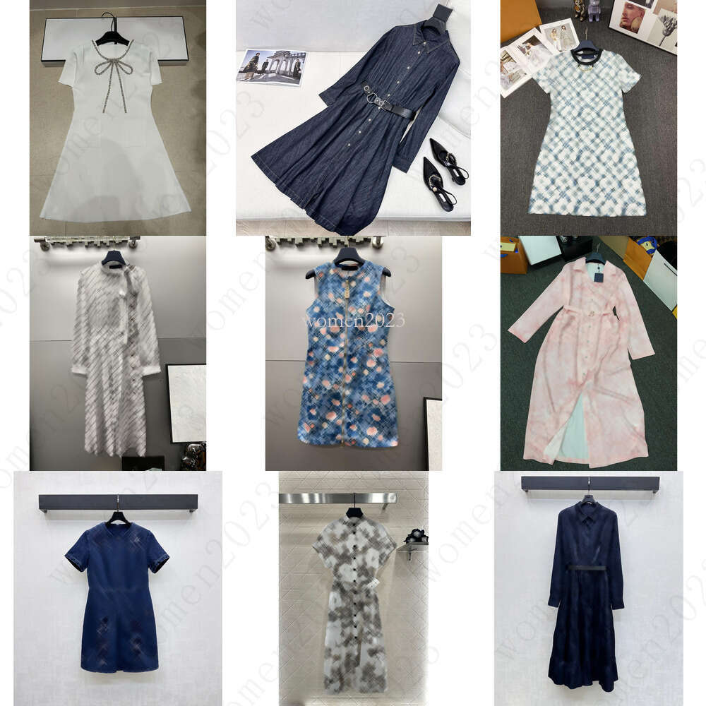 Brand women dress Designer skirt womens dresses Fashion letter Logo long sleeves dress casual skirts vacation lapel dress Dec 25