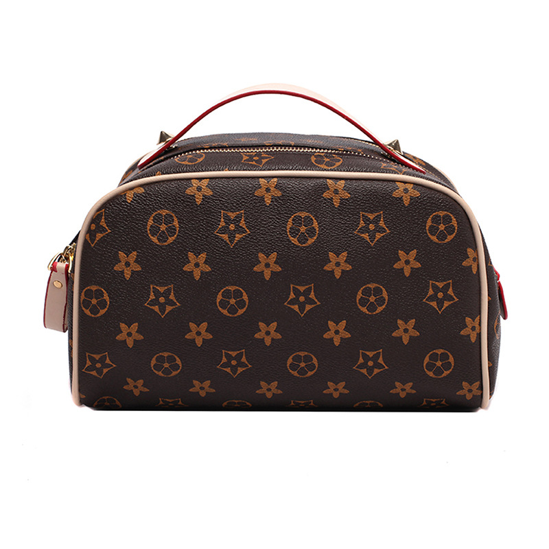 Large Capacity Makeup Bag, Letter Print Storage Pouch, Portable Waterproof Travel Handheld Toiletry Bag, Retro Minimalist Luxury Storage Bag Mother an
