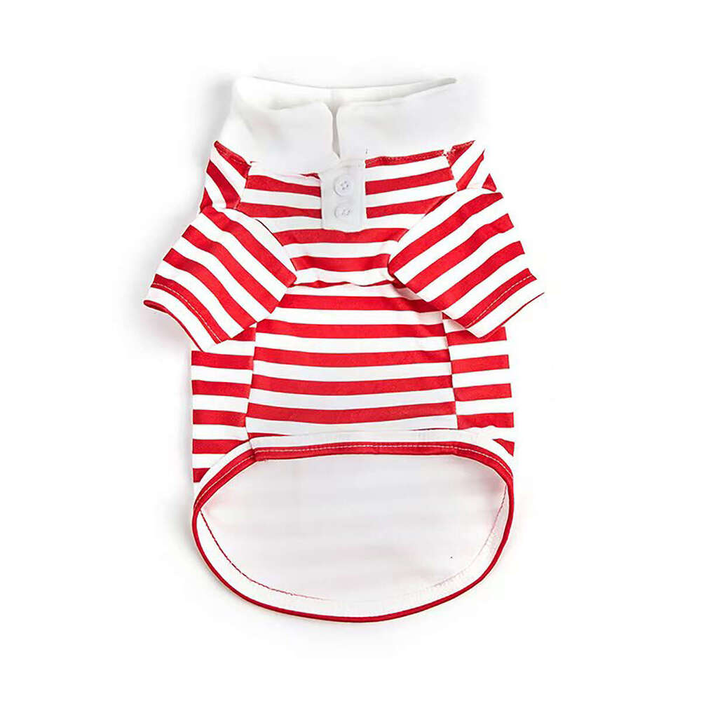 Famous brand Striped Polo Shirt for Small Dogs Spring Teddy Bichon Schnauzer Pet Clothes Summer Cat Autumn and Winter pupakaIK