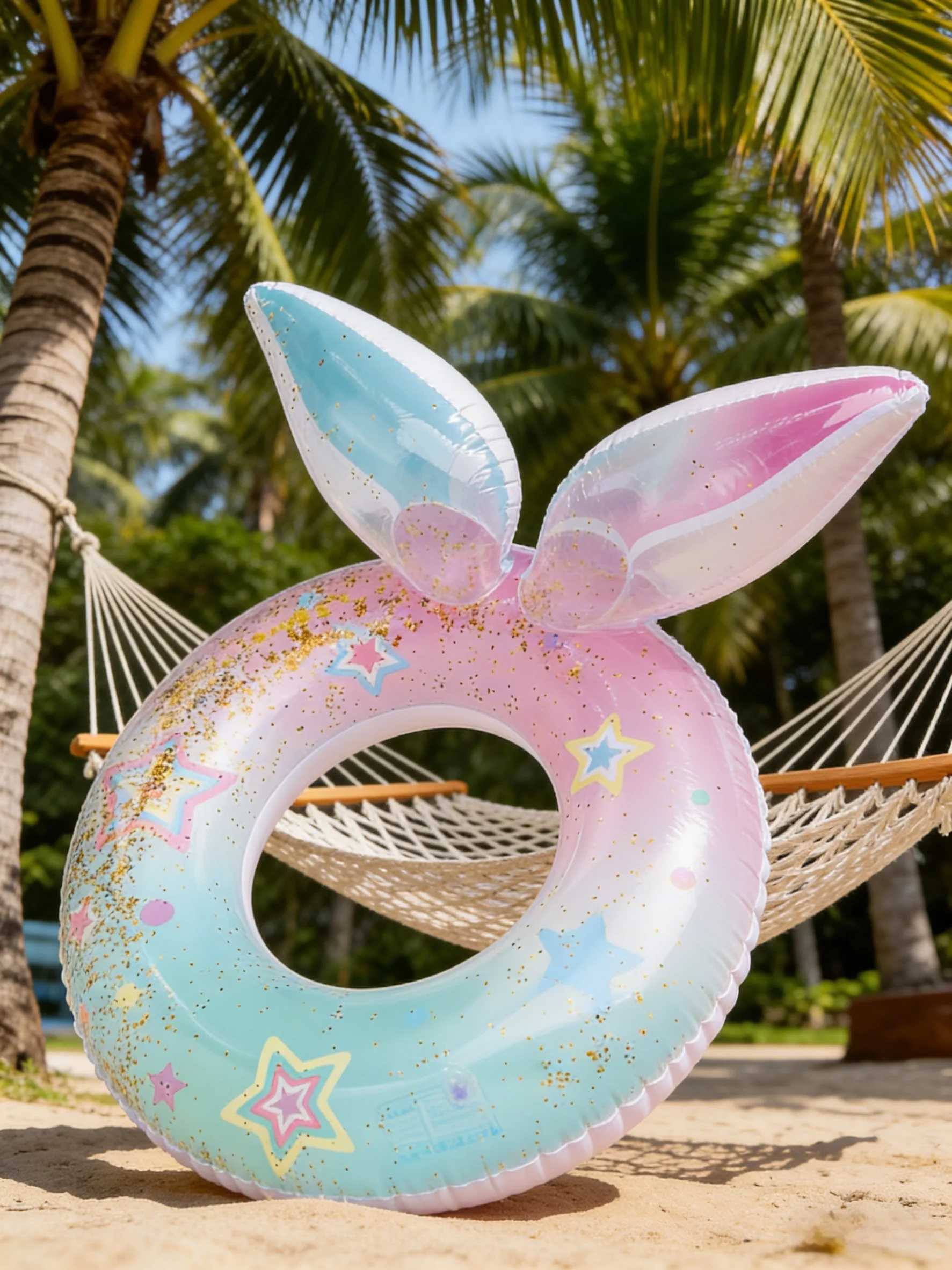 1pc sequined fish tail swimming ring for summer pool elegant and shiny fish tail float ring for pool entertainment activities M260316