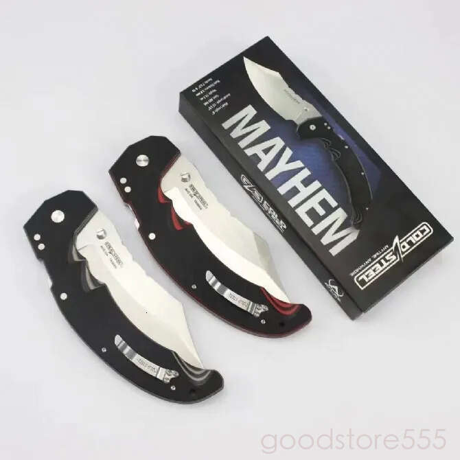 2Models CS Mayhem ATLAS Folding Knife 5.91 pocket knife fixed blade knife S35VN couteau Blade, Black/Gray G10 Handles